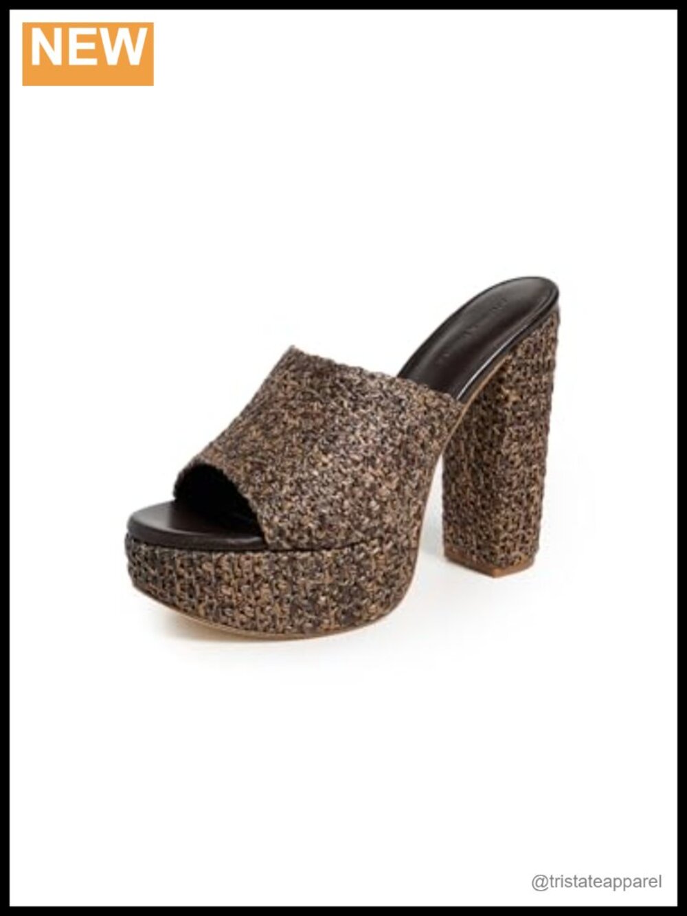 Andrea Gomez Fabiola Platform Slingback Heeled Sandals Brown Raffia